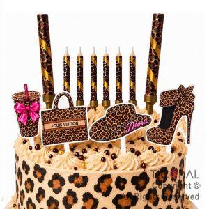 KIT DECO TORTA ANIMAL PRINT (12 UNIDADES)